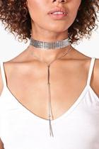 Boohoo Erin Chainmail Plunge Detail Two Pack Choker