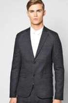 Boohoo Skinny Fit Suit Jacket Charcoal
