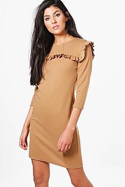 Boohoo Rebecca Ruffle Shift Dress