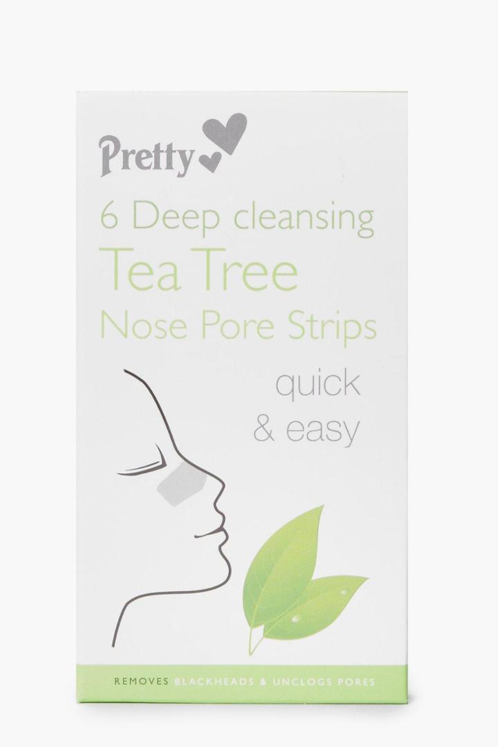 Boohoo 6 Deep Cleansing Tea Tree Nose Pore Strips Clear