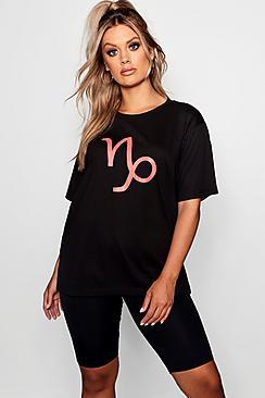 Boohoo Plus Lottie Capricorn Symbol Tee