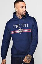 Boohoo Truth Foil Print Hoodie