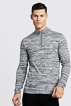 Boohoo Half Zip Funnel Neck Sweater
