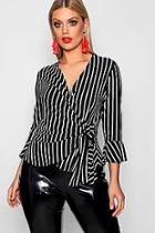 Boohoo Plus Lucy Stripe Wrap Top