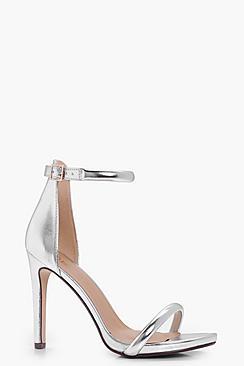Boohoo Evie Metallic 2 Part Heels