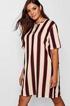Boohoo Plus Stripe T-shirt Dress