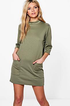 Boohoo Oversized Pocket Front Box Shift Dress