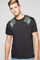 Boohoo Dragon Shoulder Print Tee Black