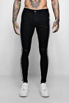 Boohoo Super Skinny Distressed Jeans With Side Tape