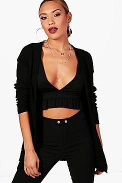 Boohoo Edge To Edge Cable Knit Cardigan