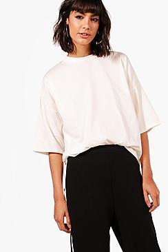Boohoo Abbie Basic Oversized 3/4 Sleeve T-shirt