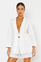 Boohoo Oversized Linen Look Blazer