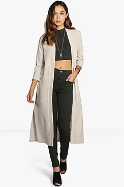 Boohoo Isabella Turn Up Cuff Duster Coat