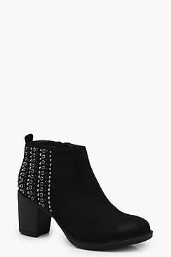 Boohoo Rebecca Diamante Back Counter Ankle Boot