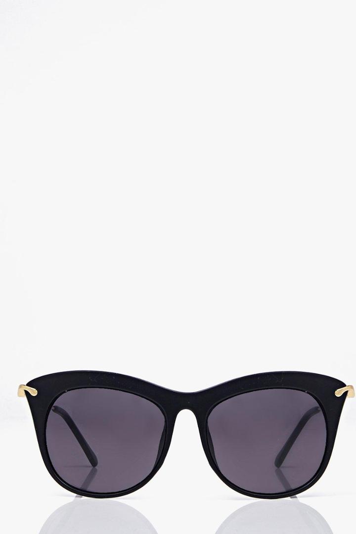 Boohoo Gemma Cat Eye Sunglasses Black