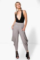 Boohoo Valencia Oversized Slouchy Hareem Trousers Sand