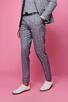 Boohoo Window Pane Check Skinny Fit Trouser