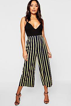 Boohoo Pleated Stripe Culotte