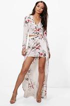 Boohoo Danielle Floral Crop & Maxi Skirt Co-ord Set