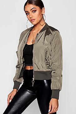 Boohoo Zip Through Bomber Jacket