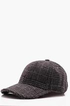 Boohoo Grey Wool Check Cap