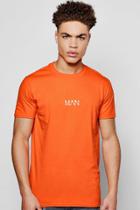 Boohoo Man Chest Print T Shirt Orange