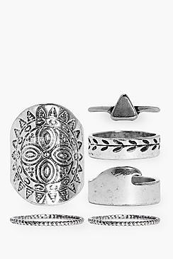 Boohoo Sofia Assorted 5 Pack Rings