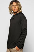 Boohoo Oversized Destroyed Faux Layer Hoodie Black