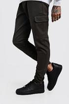 Boohoo Skinny Fit Twill Trouser With Cargo Pockets
