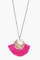 Boohoo Lilly Coin And Fringed Detail Necklace