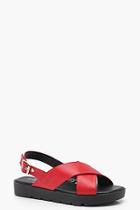 Boohoo Amber Cleated Cross Strap Sandals