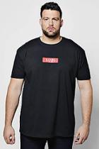 Boohoo Big And Tall Man Red Box Chest Print T-shirt