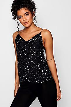 Boohoo Star Print Woven Cami