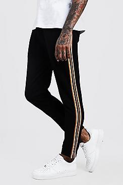 Boohoo Jacquard Tape Detail Skinny Fit Jogger