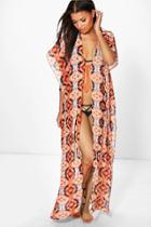 Boohoo Serena Kaleidescope Maxi Kimono Orange