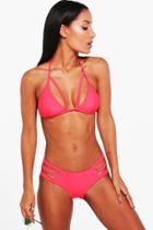 Boohoo Hawaii Mix And Match Strappy Triangle Top Coral