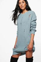 Boohoo Milly Distressed Jumper Dress