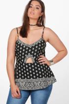 Boohoo Plus Abigail Border Print Cami Multi