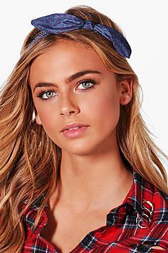 Boohoo Ella Printed Bow Headband