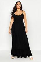 Boohoo Plus Tiered Strappy Maxi Dress