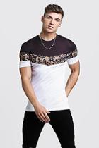 Boohoo Muscle Fit T-shirt In Baroque & Colour Block