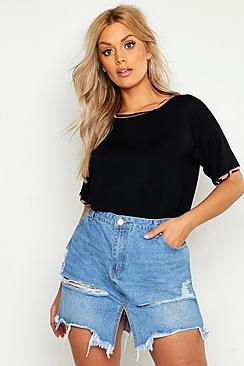 Boohoo Plus Zebra Ringer T-shirt