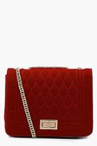 Boohoo Haley Suedette Quilted Cross Body