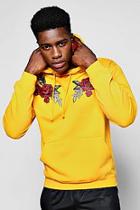 Boohoo Twin Floral Embroidered Over The Head Hoodie