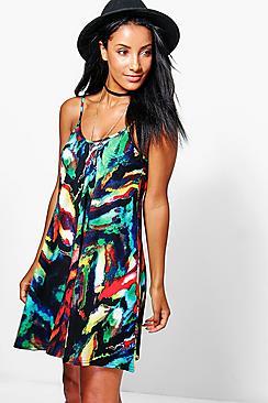 Boohoo Skye Strappy Swing Dress