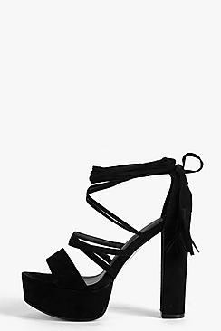 Boohoo Elizabeth Platform Ghillie Tassel Tie
