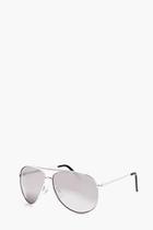 Boohoo Pewter Aviators With Light Grey Lens