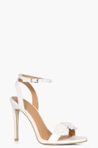 Boohoo Erin Flower Applique 2 Part Heel White