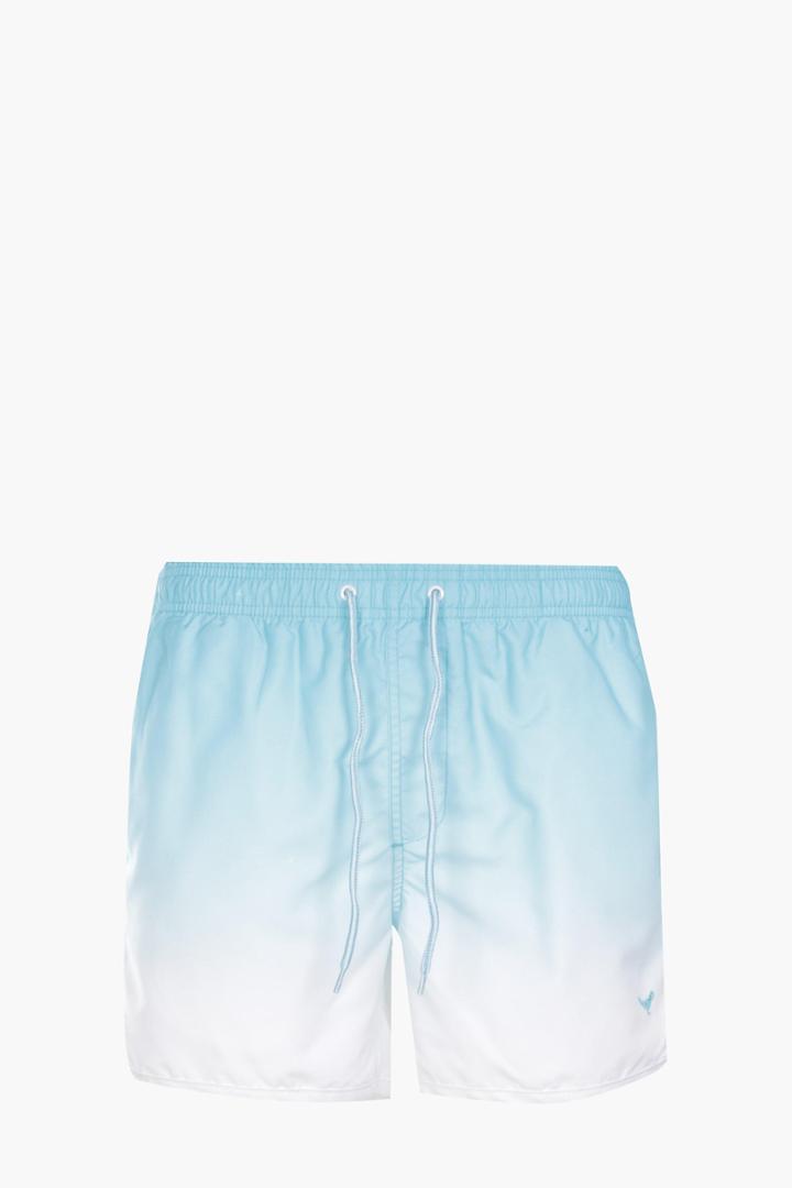 Boohoo Ombre Dip Dye Short Swim Shorts Aqua