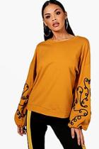 Boohoo Embroidered Balloon Sleeve Sweatshirt